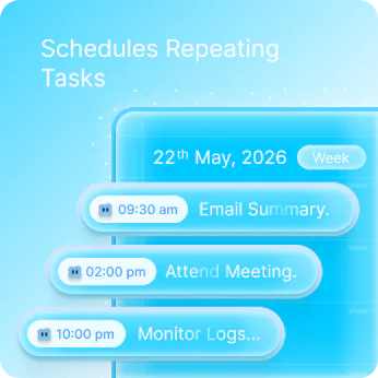 Schedules repeating agent jobs and workflow runs with calendar-based automation
